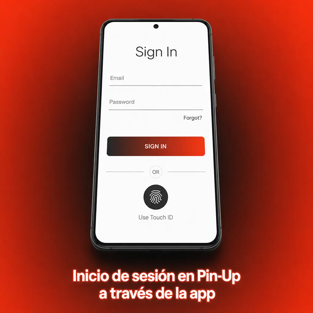 Inicio de sesión en la app de Pin-Up con PIN de 4 dígitos